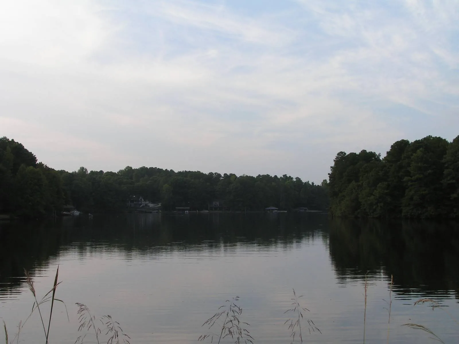 Lake Peachtree by its dam and spillway in Peachtree City
