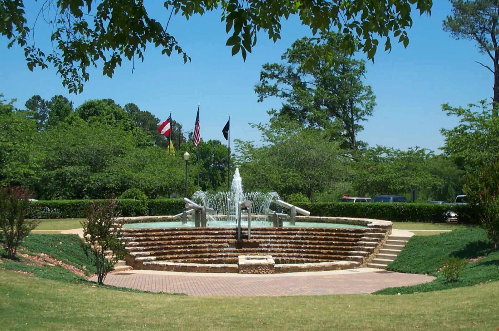The fountain outside Peachtree City City Hall on Willowbend Road.